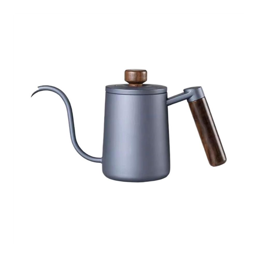 Entdecken Sie die Eleganz der Handkaffeekanne Feiner Mundtopf mit Walnussgriff 304 Edelstahl Blau. Ideal für unterwegs kann mit elektrischem Töpfer erhitzt werden. Genießen Sie Ihren Kaffee mit Stil! Thermoskannen