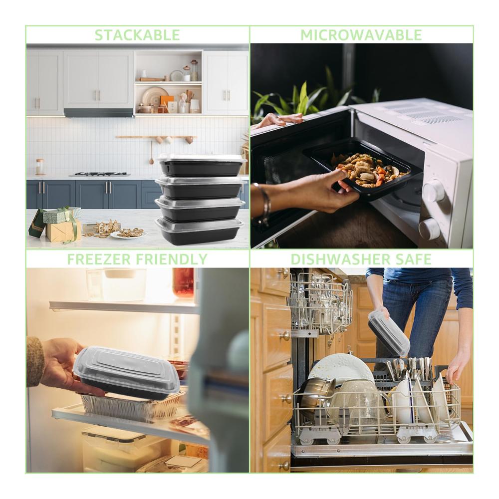 25-teiliges Vorratsdosen-Set - Meal Prep Container für Mikrowelle - Wiederverwendbare Kunststoffboxen - Spülmaschinenfest und BPA-frei - Ideal für Camping und