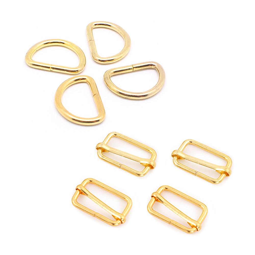 30er Set Gold D-Ring Karabinerhaken für DIY Taschen - Metall Triglide Gurtversteller und mehr - Praktisches Zubehör für Gürtelschnallen & Taschenprojekte