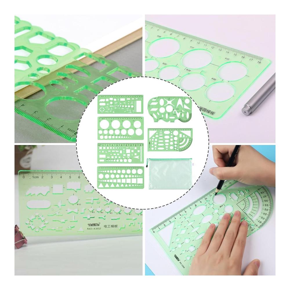Entdecken Sie 6 Stück Kreisschablonen zum Zeichnen & Typografiezubehör - Multifunktionale Rundschablonen für präzise Linien Quilling Kunstprojekte und mehr. Perfektes Kunststoff-Zubehör für kreative Köpfe