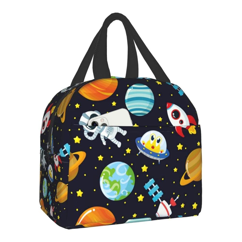 Entdecke die Welten des Mittagessens mit unserer Planet Galaxy Astronaut Isolierten Lunchtasche! Auslaufsicher und stylisch für Erwachsene & Kinder. Perfekte Lunchbox für Männer und Frauen bei Arbeit oder auf Reisen. Dein Begleiter für köstliche Pausen