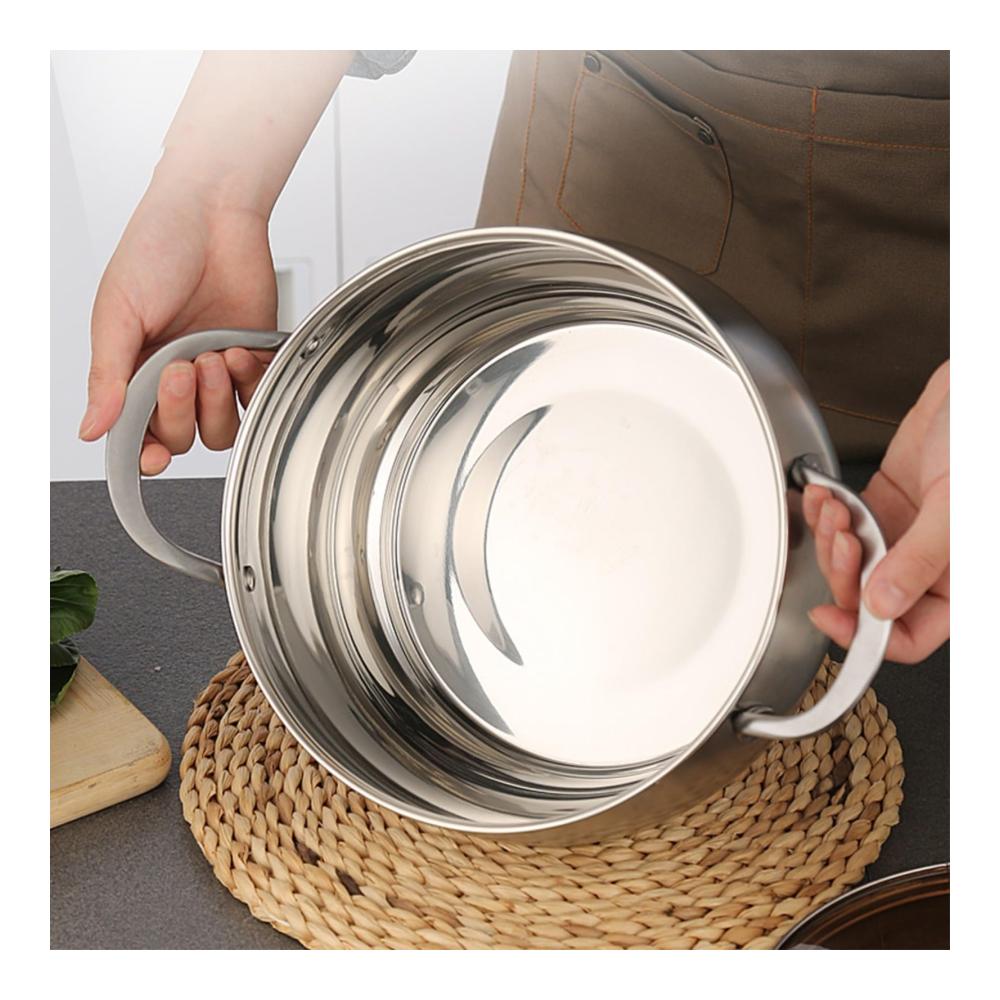Hochwertiger Edelstahl Suppentopf mit Deckel für Induktion Kochtöpfe und Kasserolle – Idealer Topf für Suppen und Eintöpfe – 23x13cm