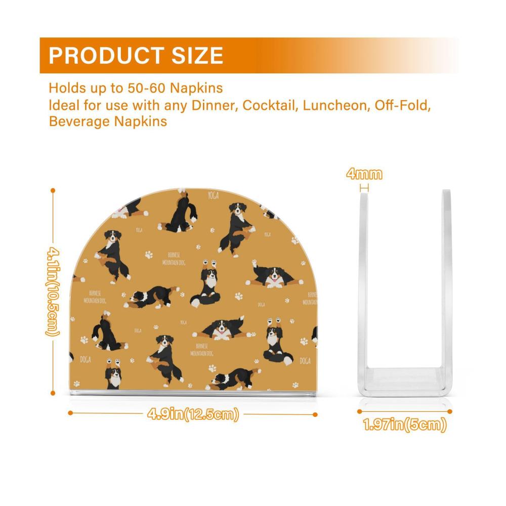 Stilvoller Serviettenhalter Yoga-Hunde-Design | Berner Serviettenspender | Platzsparend & aufrecht | Perfekt für Restaurant & Wohnkultur | Acryl-Design
