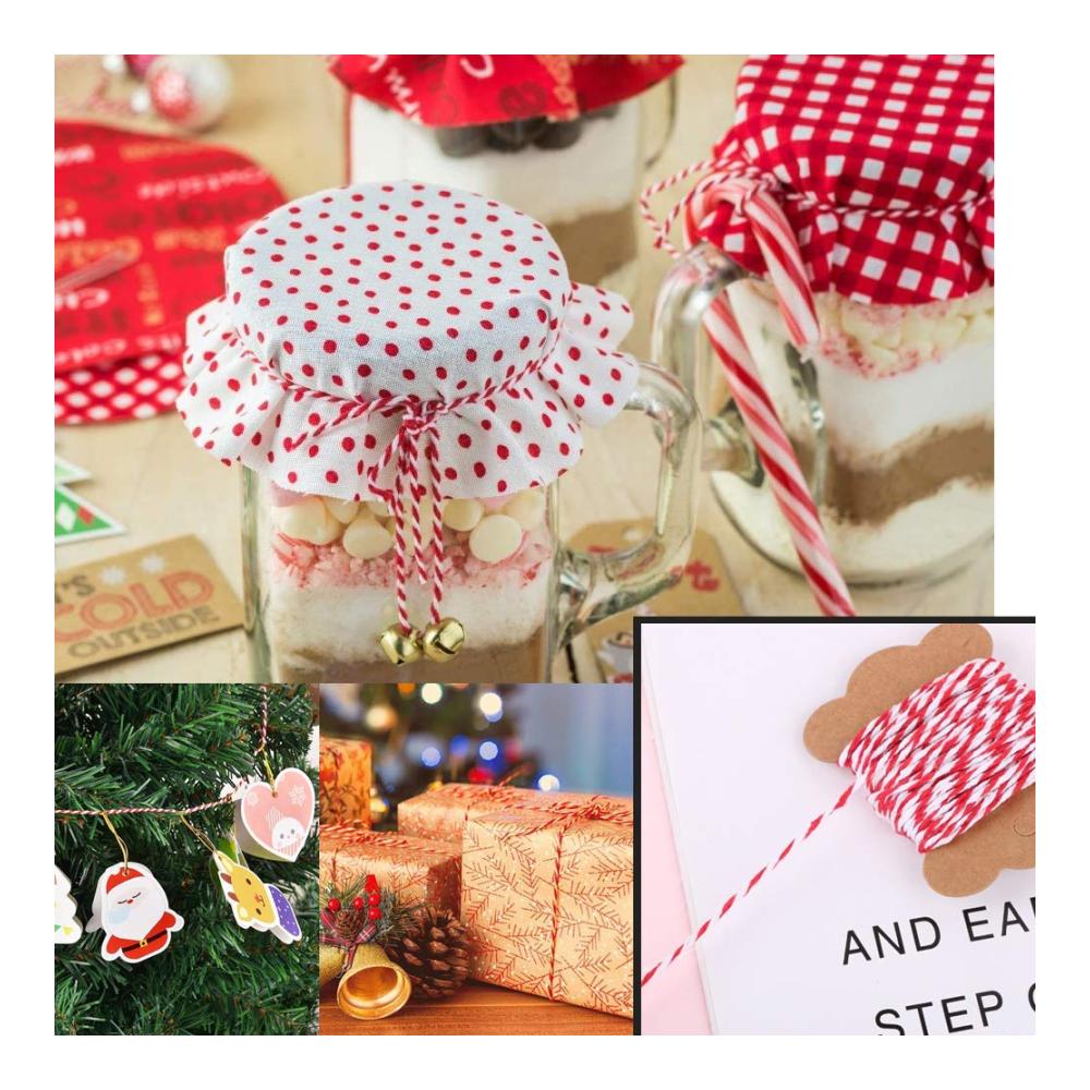 Verleihen Sie Ihrem Festglanz mit 4 Stilen 56.4m Weihnachts-Geschenkband-Set! Weihnachtsbänder Schleifenband Dekoband & Baumwollschnur in Rot Weiß & Gold für DIY Basteln & Handwerk. Frohe Weihnachten