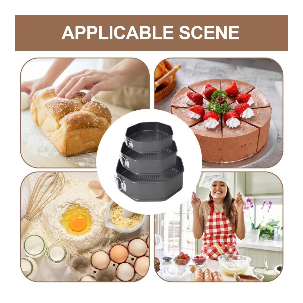 Entdecken Sie das Ultimative Backformset 3-teiliges Antihaft-Karbonschalen-Set für Kuchen Käsekuchen und mehr | Auslaufsicheres Design | Perfektes Backzubehör für Geburtstage und mehr