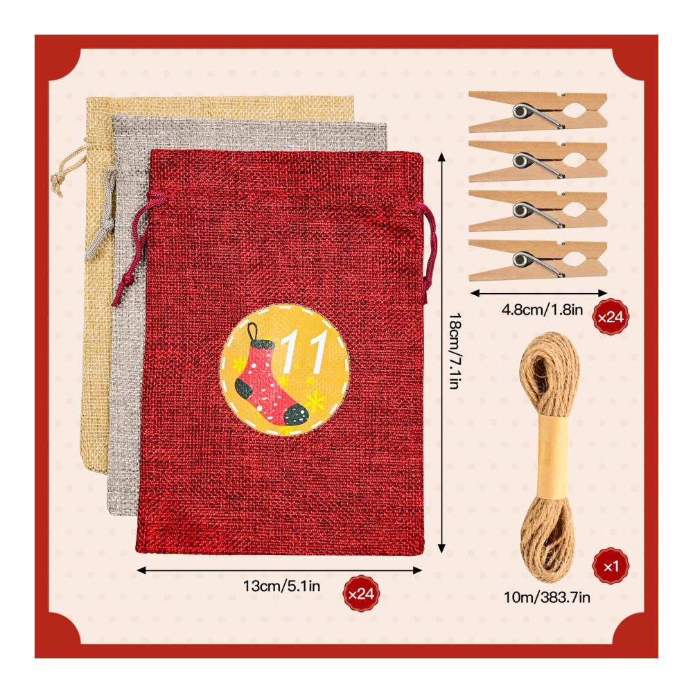 Dekorative Adventskalender 24 einzigartige Weihnachtsüberraschungen | Zum Befüllen und Verschönern | Großformatiger Kalender für