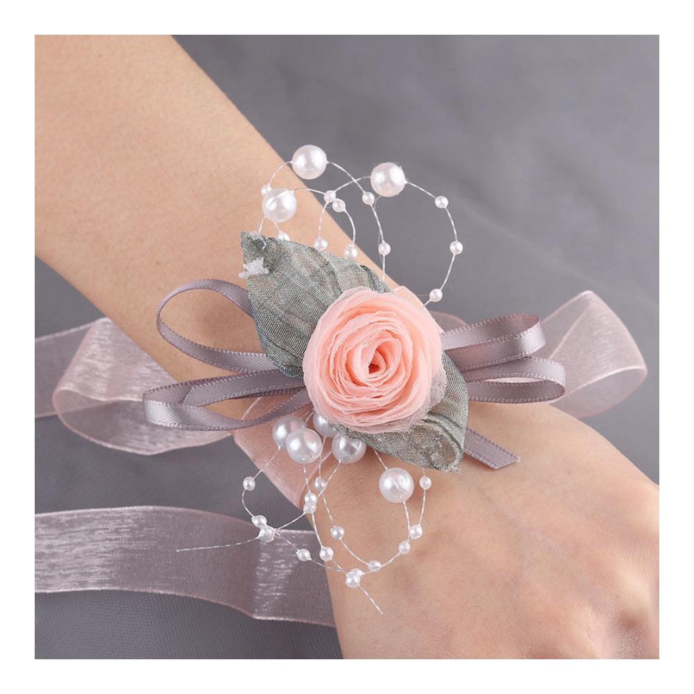 Brautaccessoires Elegantes Handgelenk Blumenarmband für Braut Brautjungfern und Blumenmädchen - Romantische Hochzeitsblumen in verschiedenen Farben - Einzigartiges Blumenarrangement für