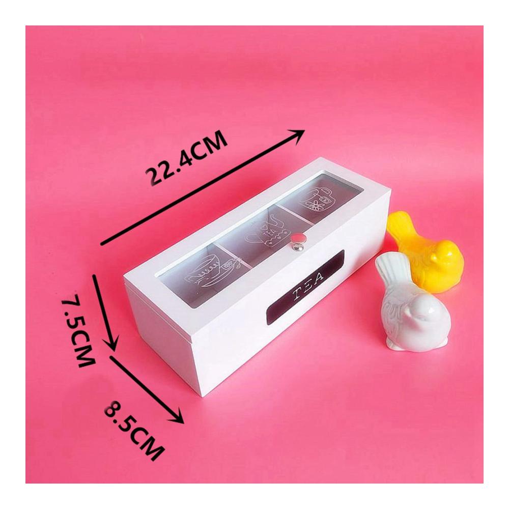 Teebeutelablagen Organizer aus Bambus | 3 Fächer Aufbewahrungsbox für Teebeutel und mehr | Praktische Teebox und Schmuck Organizer | Ideal für Küche und Wohnzimmer | Hochwertige Aufbewahrungslösung