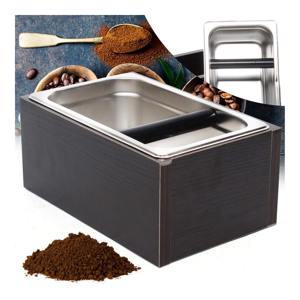 Hochwertiger 3L Edelstahl Tamper Knock Box Klopfbehälter - Robuster Kaffeesatzbehälter mit Griff für Siebträger - Praktischer Abfallbehälter für Kaffeeliebhaber - Ideal für Espresso und mehr