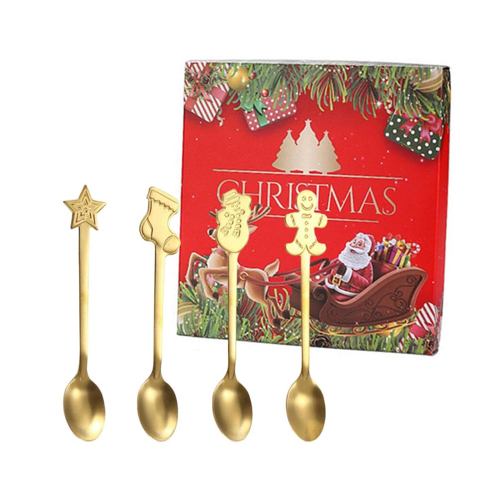Edelstahl Kaffee- & Mokkalöffel Set | 4-teilige Bestecklöffel für Tee & Espresso | Hochwertige Rührlöffel für perfekten Genuss | Modernes Design für Tischdekoration und Dessertfreuden | Ideales Geschenk