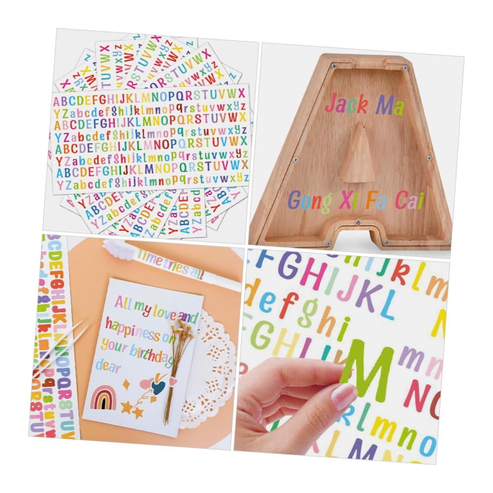 140 Stück Sticker Set - Alphabet Aufkleber für Wand Laptop & mehr - Dekorative Buchstabenaufkleber für Studenten & Büro - PVC Wandaufkleber für kreative Gestaltung - 10 Blätter inklusive