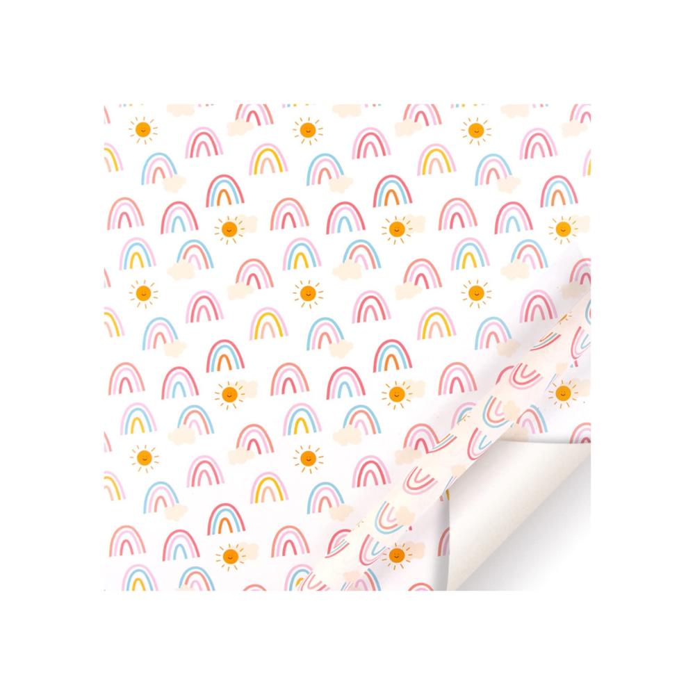 Bucheinband Papier Set – Liebevoll gestaltete Regenbogenmuster für kreative Projekte – Rechteckige Dekorpapiere für Festivals 50 x 70 cm – Dekorieren Sie stilvoll