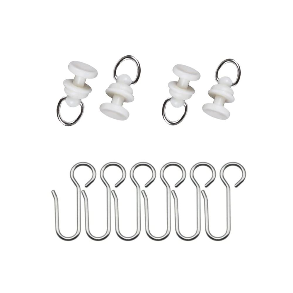 Erleichtern Sie Ihren Vorhangwechsel mit Csirnto Gleiter Curtain Hooks! 45 Stück Weiß Kunststoff Vorhang Haken mit Ring für mühelose Gardinenbewegung. Praktisches Set für Vorhangschienen -rollen und -röllchen. Genießen Sie reibungsloses Öffnen und Schließen Ihrer Vorhänge
