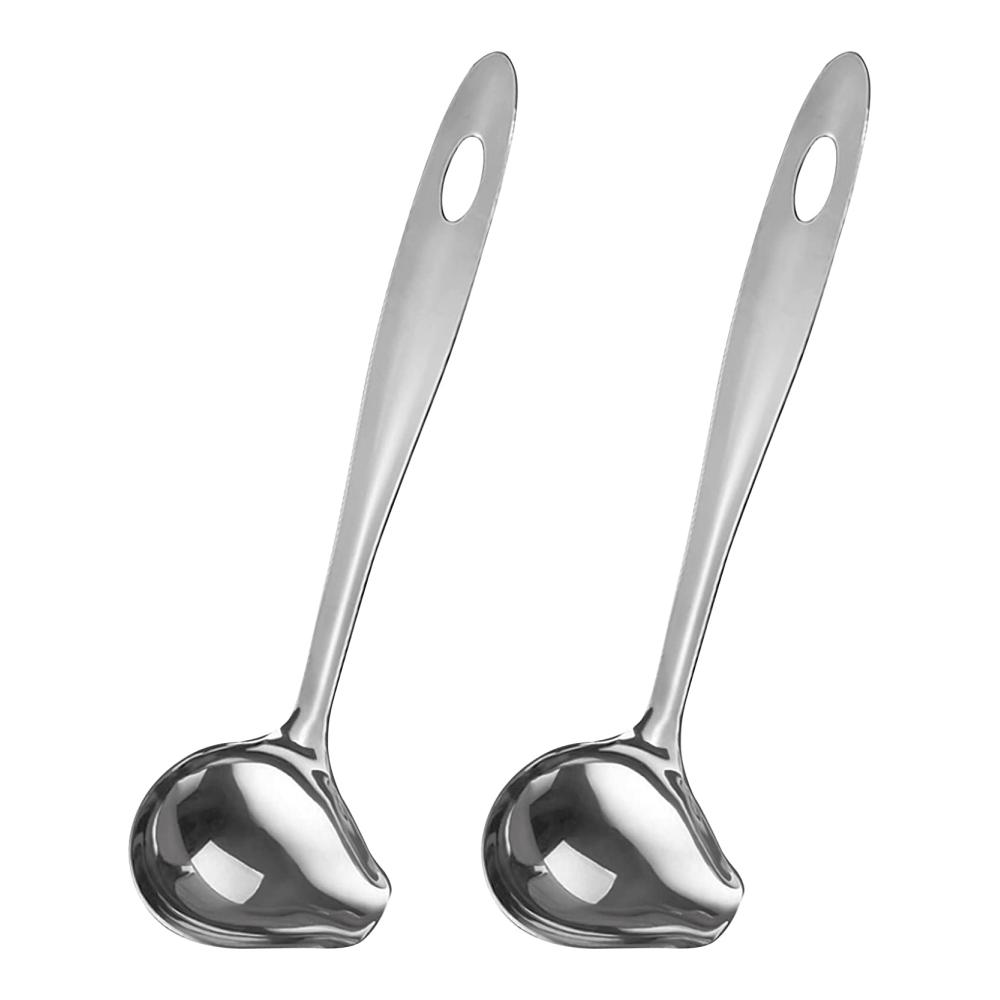 Entdecken Sie Eleganz in der Küche mit INHEMING! 2 Edelstahl Schöpflöffel & -kellen Set - Präzise Ausgießer spülmaschinengeeignet 27 cm lang. Perfekt für Saucen Suppen und mehr. Hochwertiges 201 Edelstahl für langanhaltende Freude am Kochen