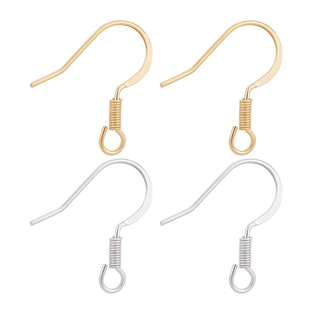 Entdecken Sie den Glanz 100 Ohrhaken in 2 Farben - Edle Angelhaken in 24K Gold & Sterling Silber Vergoldung. Brillante Messing-Ohrhaken für DIY-Ohrringe. Inklusive Ohrringherstellungsset und transparenter Aufbewahrungsbox. Perfekt für einzigartigen Ohrsch