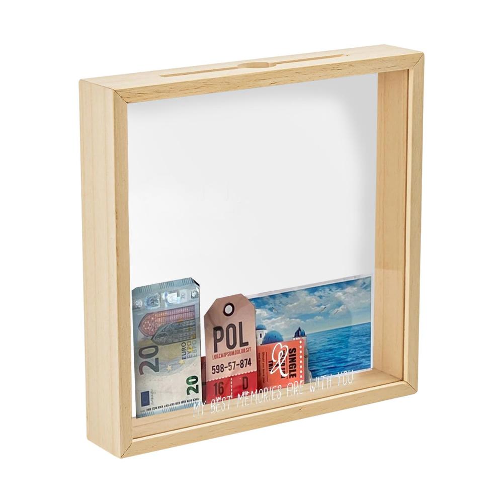 Objektrahmen Schattenbox für Reiseabenteuer Holzkiste für Hochzeiten Fotos Souvenirs Münzen & mehr - Kreative Geschenke für Erinnerungen & Dekorationen