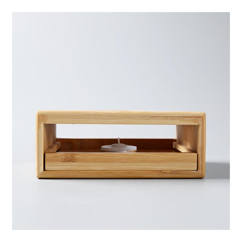 Stövchen Japanisches Bambus Tee Set mit Glas Teekanne Kerzenheizung & Isolierbasis | Haushalts-Kaffee- & Teezubehör für warmen Genuss