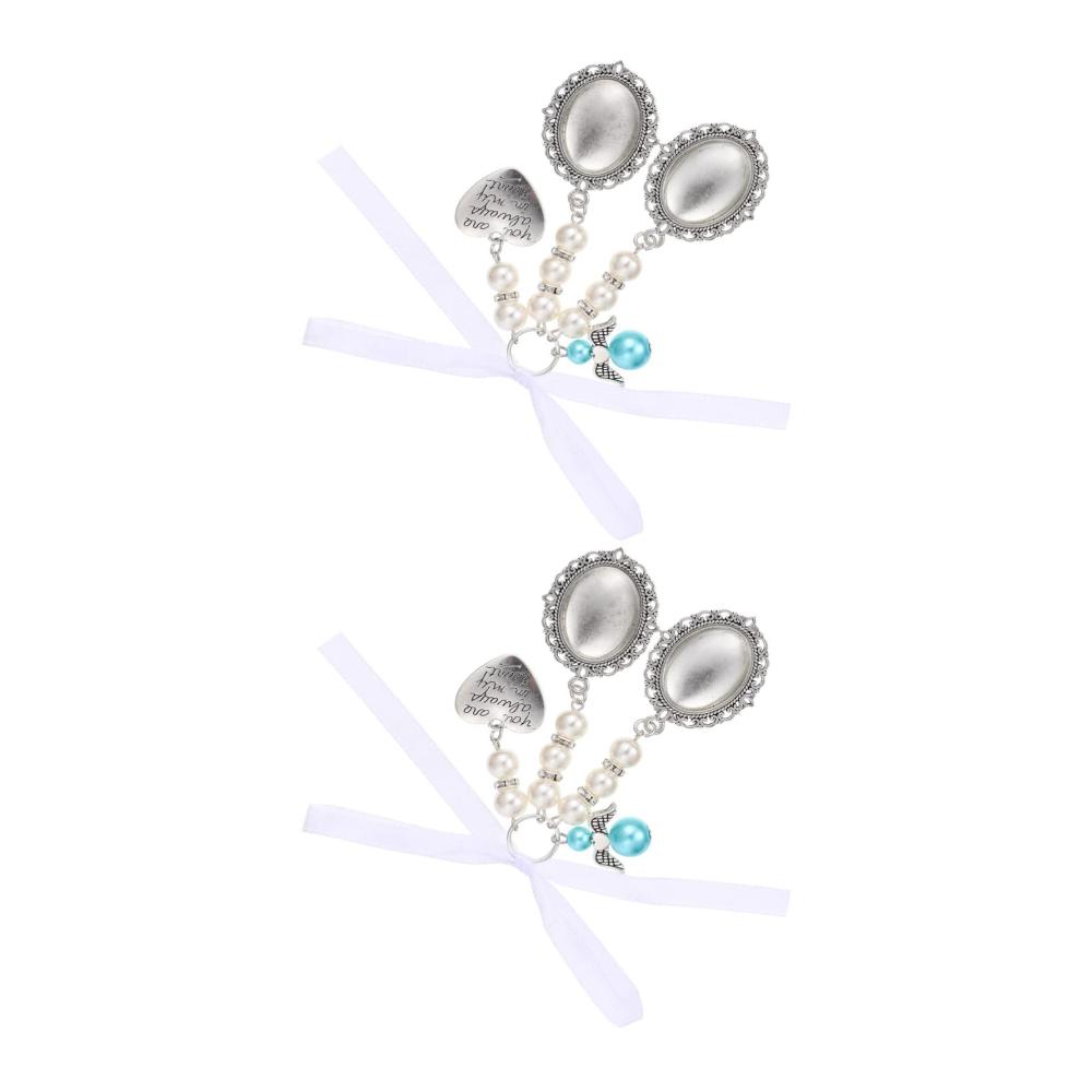 10 Stück Hochzeitsstrauß Brautanhänger Lünette Tabletts - Glanzvolle Schmuckanhänger für Brautsträuße - Veredeln Sie Ihre Hochzeit mit eleganten Brautschmuck-Anhängern! (Farbe Stil 2x5 Stück Größe 8.5X6X0.7CMx5 Stück