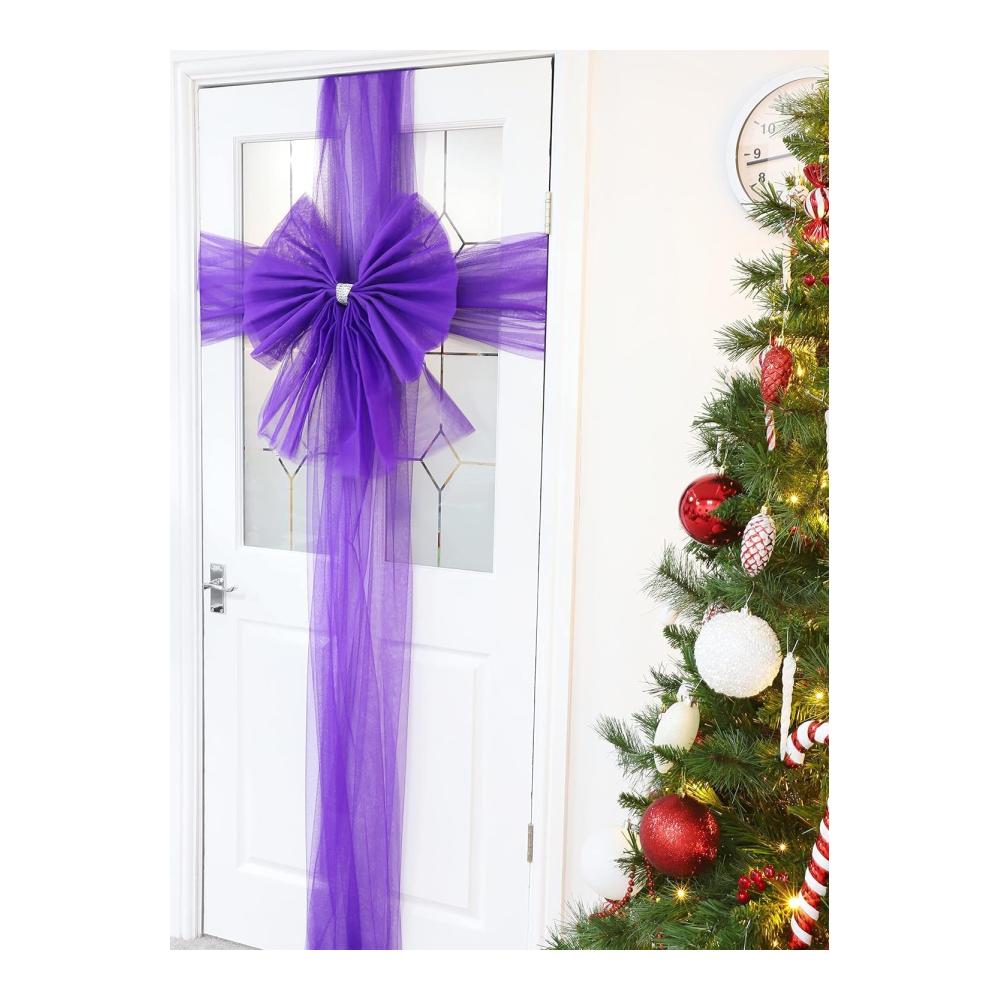 Elegante Zierschmuck Türfensterschleife - Perfekt für Weihnachten Baby Shower & Hochzeiten - Festliche lila Dekoration für jeden Anlass