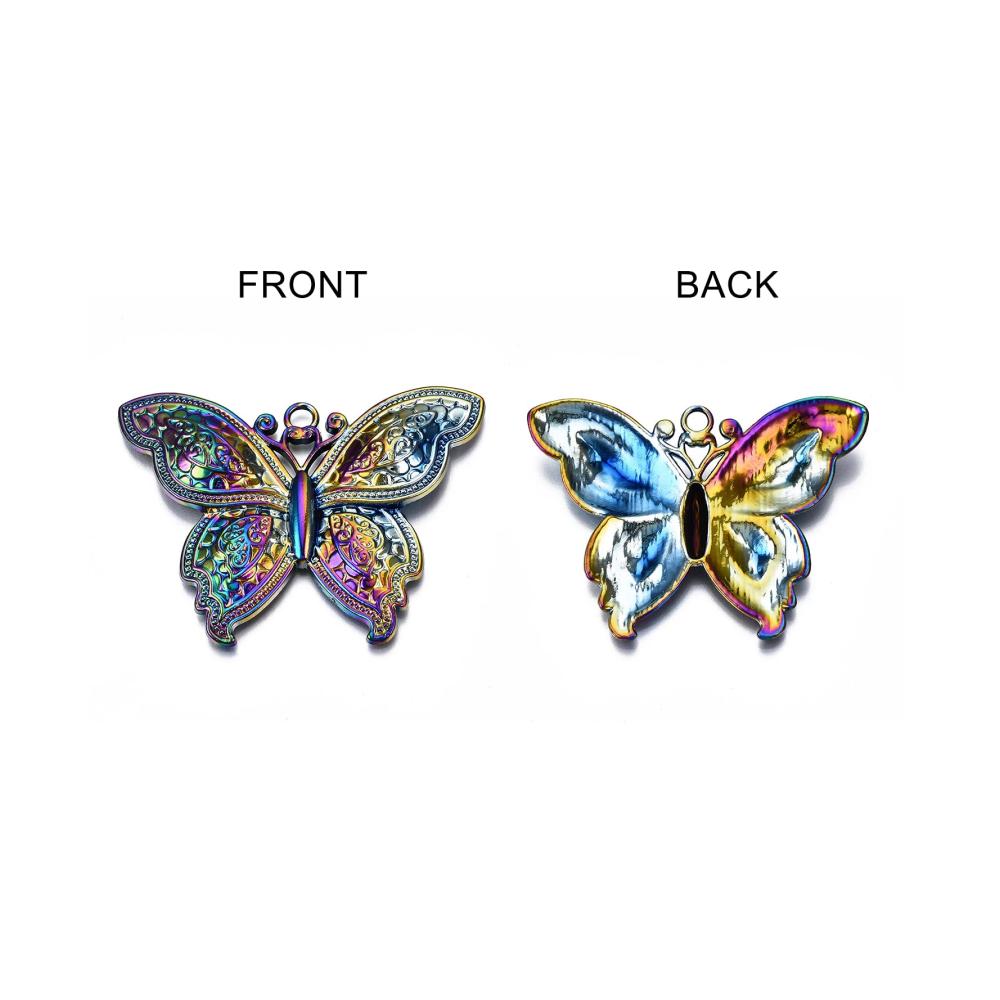 Bunte Schmetterling Legierung Charms Anhänger - 10er Set | Regenbogen Metall Tier Anhänger für DIY Schmuck | Glanzvolle Accessoires für Armbänder & Halsketten