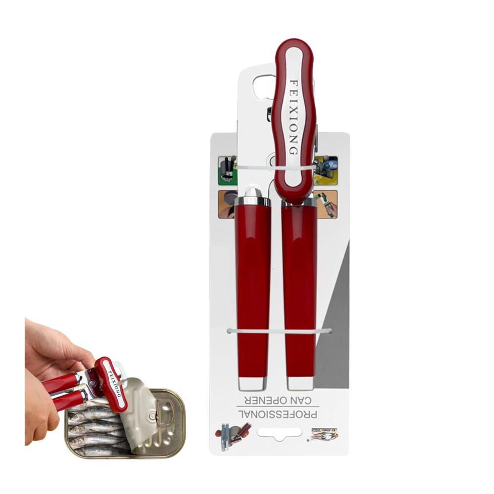 Robuster Dosenöffner mit multifunktionalem Flaschenöffner | Ergonomisches rostfreies Küchenwerkzeug inkl. Glas- & Deckelöffner für Küche und Restaurant
