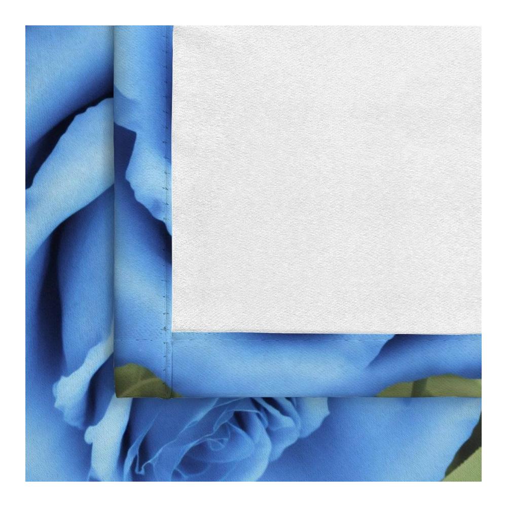 Romantische Blaue Rosen Gardinenschals - 2 Stück Blickdichte Vorhänge mit Ösen für Wohn- und Kinderzimmer - Verdunkelungsvorhang 234x137cm
