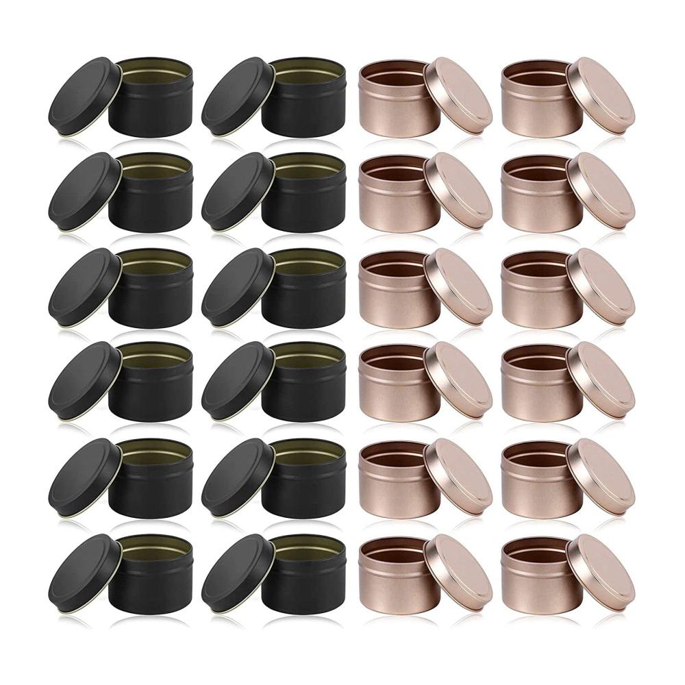 24er Set Kerzendosen 4oz mit Deckel - Metallgläser für DIY Kerzenherstellung Kunsthandwerk & Partygeschenke - Zubehör für kreative Geschenkideen