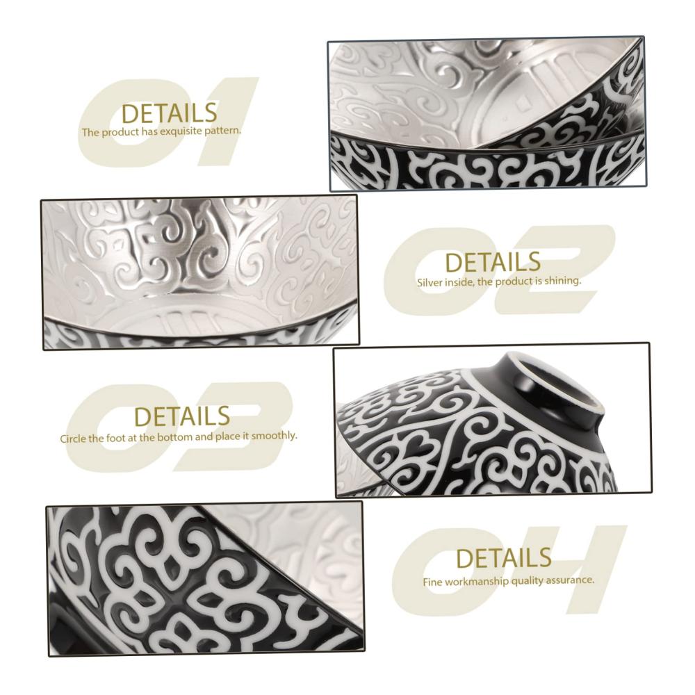 Elegante Teetassen-Set 2 Vintage-Keramik-Trinkbecher für lose Blatt-Tee mit antikem Dekor und vergoldetem Silber - Perfekt für Teeliebhaber zu Hause