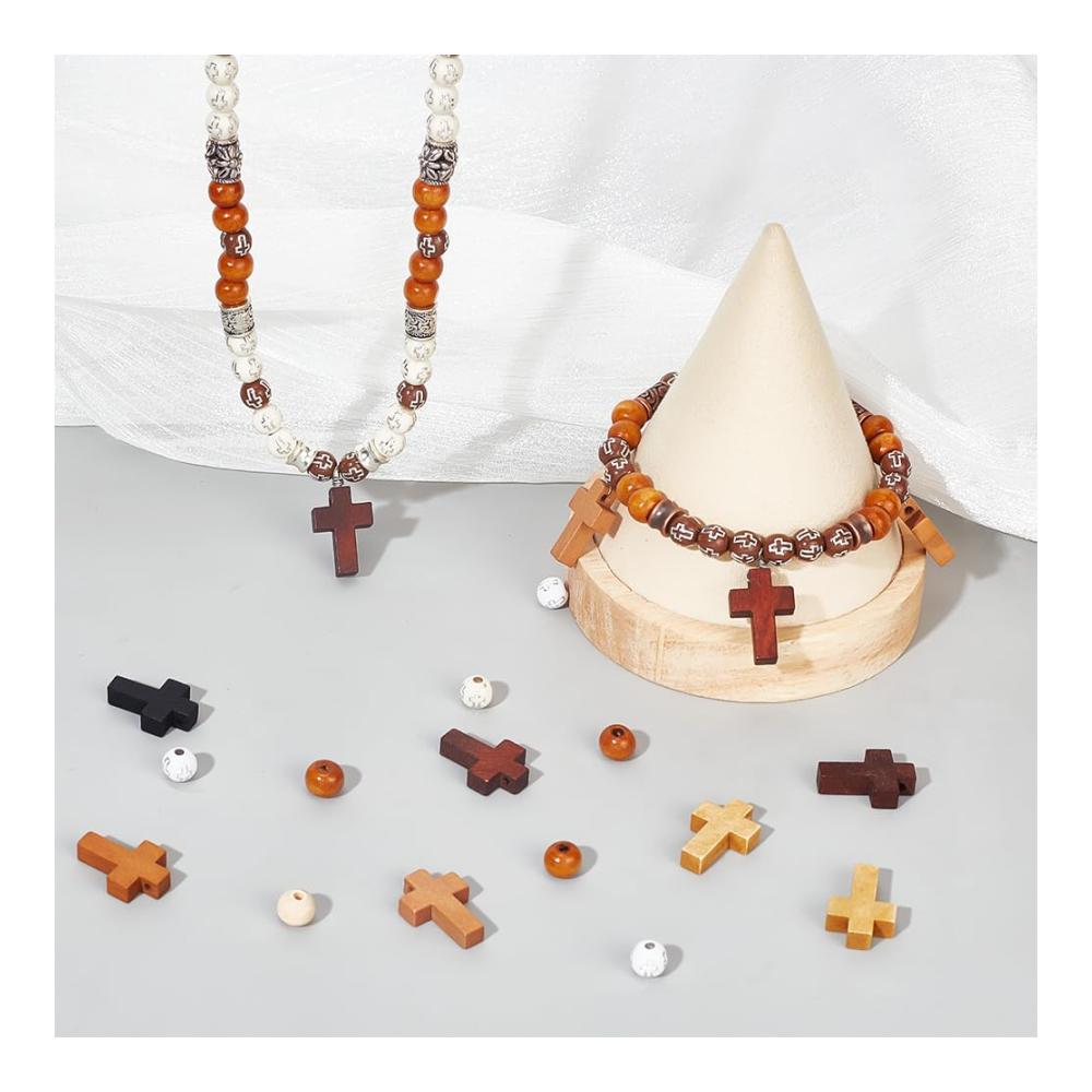 Kreieren Sie Ihr eigenes Schmuckunikat – nbeads 330-teiliges Kreuz Armband Bastelset mit Holz-Anhängern und Acrylperlen. Perfekt für DIY-Armbänder Halsketten und Ohrringe. Entdecken Sie Ihre Kreat