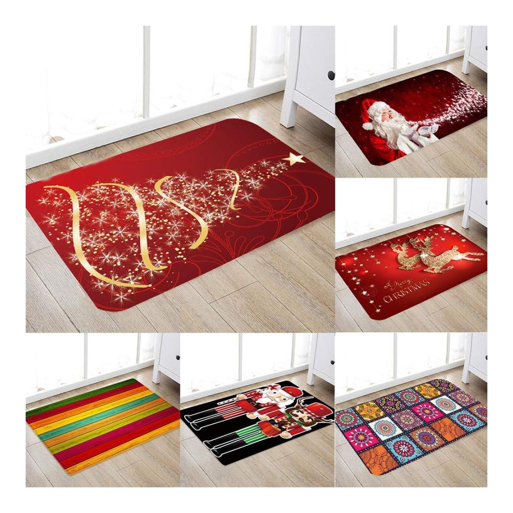 3D Weihnachtsdruck Teppich | Rutschfeste Bodenmatte für Wohnzimmer Küche & Bad | Dekorative Teppiche Gegend | Dämm- & Schutzmatten | 60x180cm