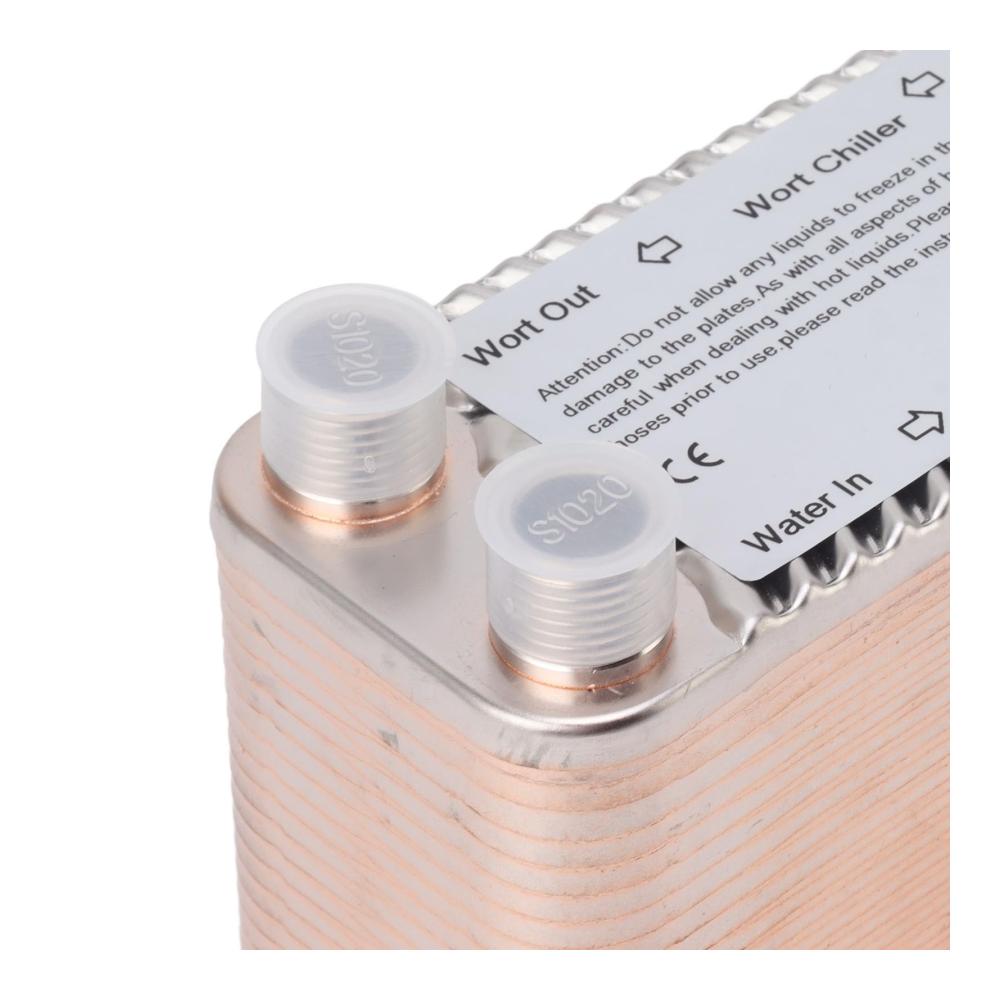 Edelstahl Gegenstromkühler mit NPT1/2-Gewinde | Abkühlgitter für Warmwasserbereitung | Hocheffizienter 40-Platten-Wärmetauscher