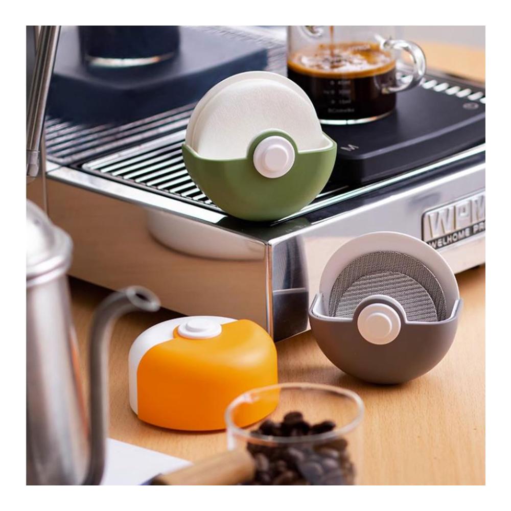 Kaffeefilterbox mit Deckel für Wandmontage - Praktischer Einwegfilter-Aufbewahrungsbehälter - Halter für 51 mm/54 mm/58 mm Kaffeefilter - Organizer für Kaffeefilterpapier - Espresso Zubehör