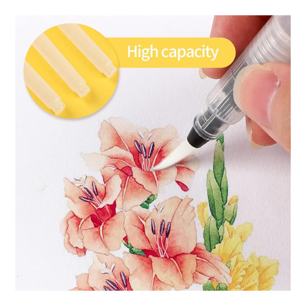 Professionelles Aquarellpinsel-Set - 6-teilig mit Wassertankpinsel Tinten-Nachfülloption - Ideal für Schattenmalerei und Kalligraphie-Kunstbedarf - Hochwertige Pinsel-Sets
