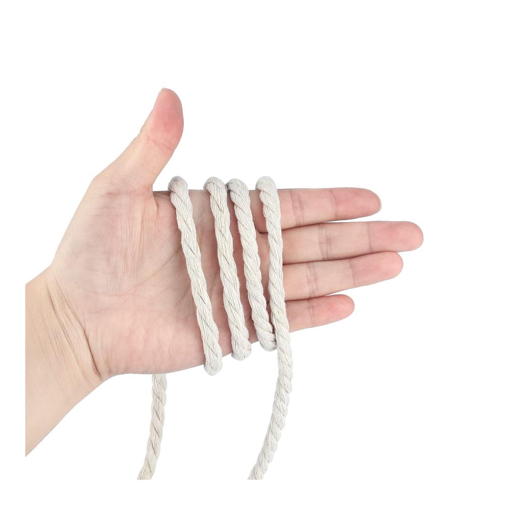 Entdecken Sie Kreativität mit Makramee 6mm Baumwollschnur 30M - Vielseitige Geflochtene Kordel für Handwerk Gartenarbeit Verpackung & Dekoration - Weißes Baumwollseil für Perfekte Ergebnisse