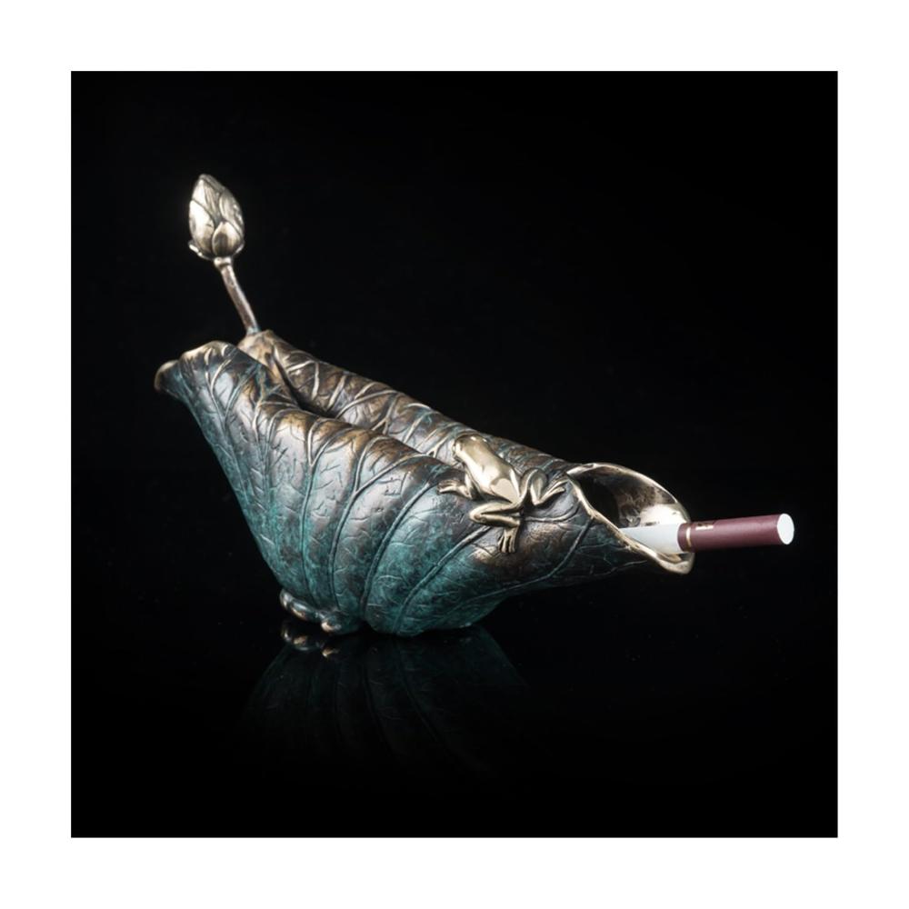 Aschenbecher aus Messing mit Vintage-Kupfer-Ornament - Attraktiver Duftumkehrer für Zuhause und Büro - Innen- und Außenbereich - Raucherfreundlicher Aschehalter - Stilvolles Wohnaccessoire (Farbe A