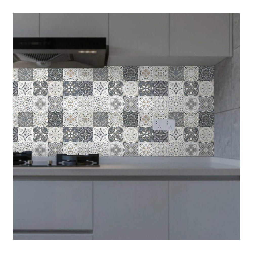 Verleihen Sie Ihrer Küche Glanz 24er-Set Marokkanische Fliesenaufkleber 15×15cm - Selbstklebende Mosaikfliesen für eine stilvolle Wandgestaltung - Dekorative Klebefliesen für Ihr Zuhause