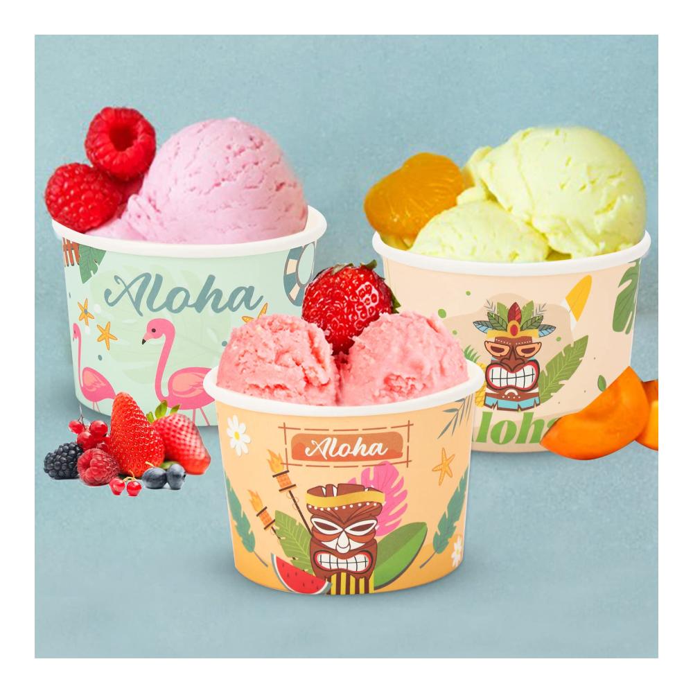 Entzückende GLAITC Eisschalen Pappe 24 Stück | Leckere Dessertschalen für Eiscreme & Gefrorenen Joghurt | Perfekt für Getränke & Suppe | Nachhaltige Dessert-Schüsseln aus Papier