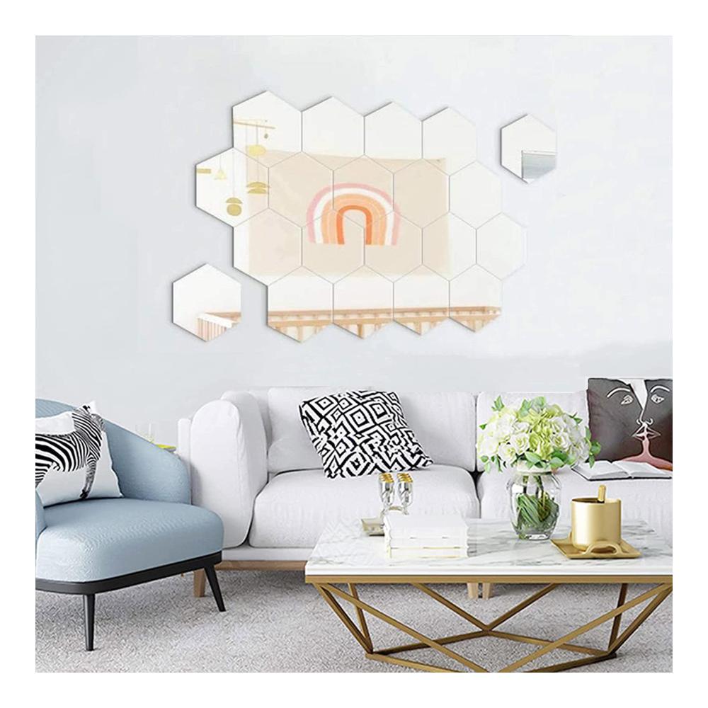 Entdecken Sie den Glanz Sechseckiger Wandspiegel Wandaufkleber Set - 24 stilvolle Silber-Akzente für Bad Küche Wohnzimmer & Umkleidekabine. Dekorieren Sie mit Stil & Eleganz! Spiegelnde Akzente für ein strahlendes Zuhause
