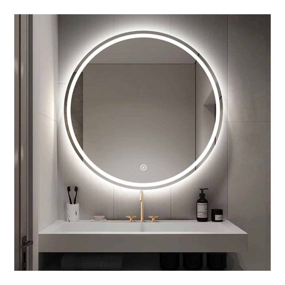 Entdecken Sie den Zauber des Lichts Runder Wandspiegel mit LED-Leuchten für stilvolle Akzente im Wohnzimmer Schlafzimmer Schminktisch und Flur. Perfekt montierter Kosmetikspiegel für den eleganten Eingangsbereich. Bringen Sie Glanz in Ihr Zuhause
