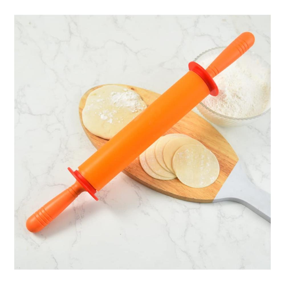 Perfekte Küchenkreationen 50 cm Profi Antihaft-Silikon-Teigroller mit 4 individuell einstellbaren Ringen für müheloses Backen. Ultimative Präzision für köstliche Teige! Backspaß garantiert