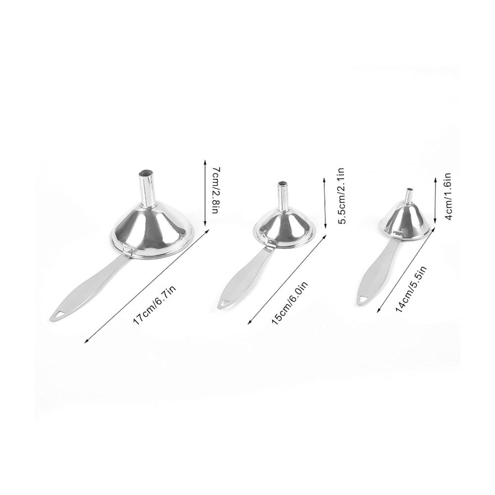 Entdecken Sie die Vielseitigkeit mit unseren hochwertigen Trichtern! 6er-Set für Flaschenbefüllung Küche und mehr. Kleine lebensmittelechte Metalltrichter für Zuhause. Praktisch und langlebig