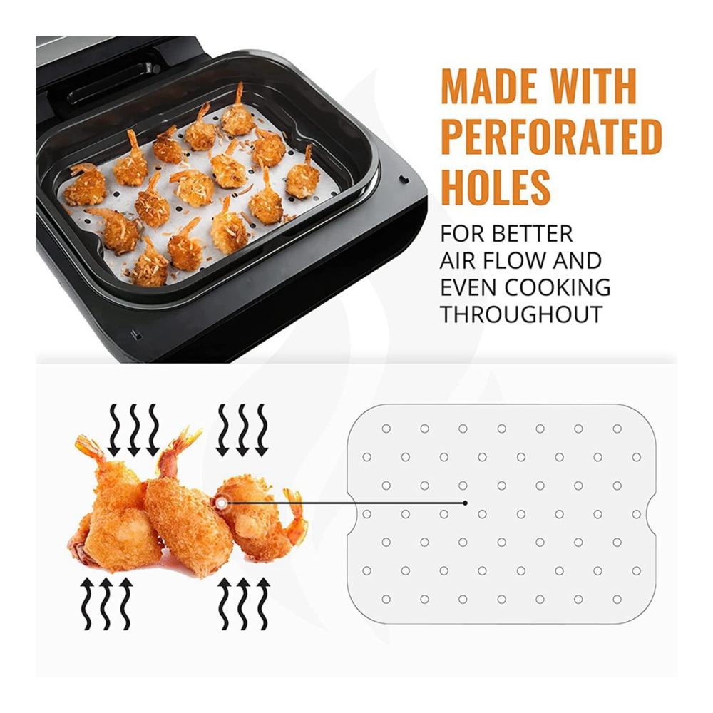 Backpapier für Ninja Foodi XL Smart FG551 6-in-1 Indoor Grill - 4er Packung Backpapier-Liner | Hochwertiges Pergamentpapier Zubehör für Ninja Foodi | Antihaftbeschichtet und Hitzebeständig | Perfekt für gesündere Kochergebnisse | Leicht zu reinigen