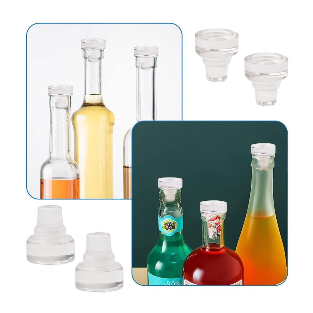 Weinverschlüsse & -ausgießer 12x Kristallklare Weinflaschenverschlüsse mit Luftdichter Silikondichtung – Perfekter Weinkonservierer für Glasflaschen