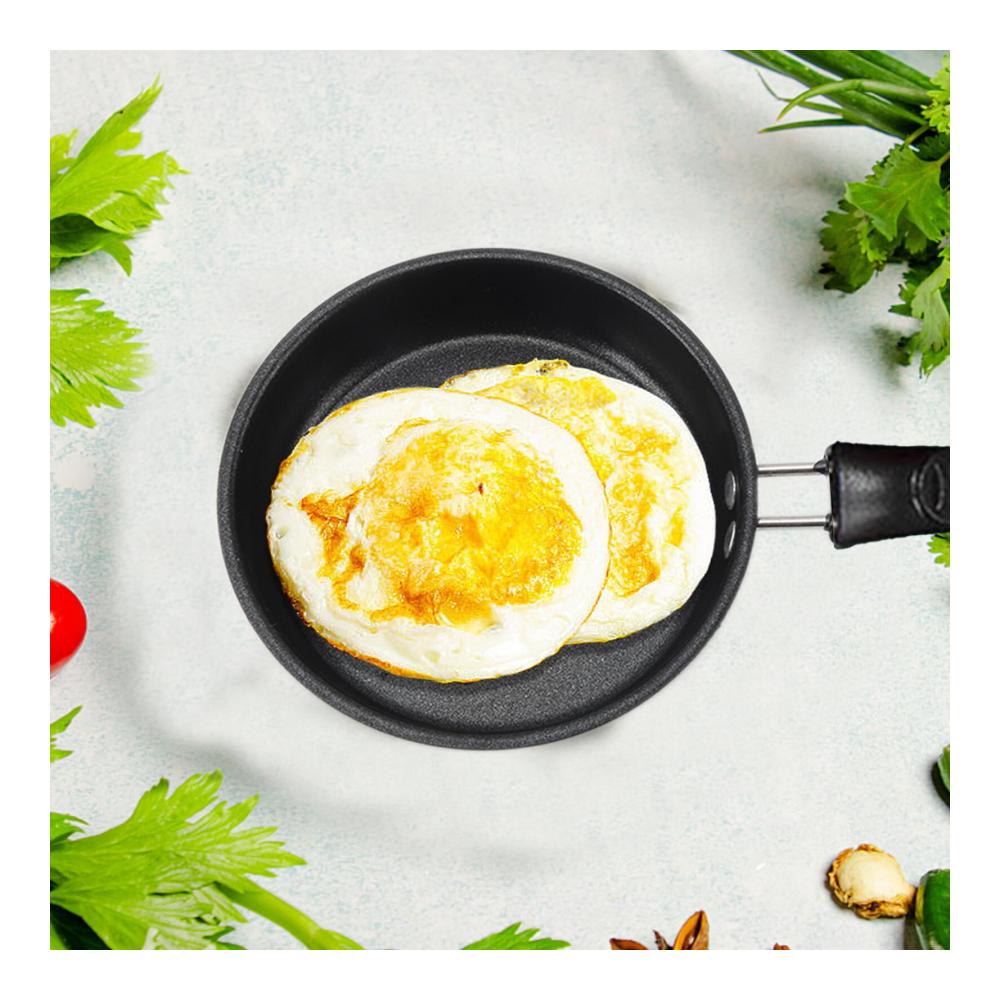 Mini-Eier-Bratpfanne 6.76 cm | Edelstahl-Bratpfanne mit Antihaftbeschichtung | Hitzebeständiger Griff | Für Camping & Picknick | Stein-Kochgeschirr für Outdoor-Aktivitäten | Ideal für Brat- & Universalpfannen