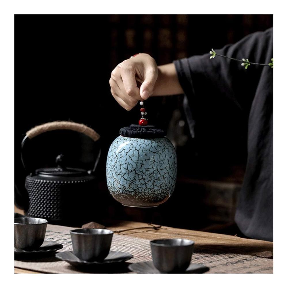 Chinesische Keramik Teedose im traditionellen Stil – Vorratsdosen Set für Tee/Kaffee/Lebensmittel – Schöne Aufbewahrungsdose für Küche und Haushalt – Praktisch und stilvoll