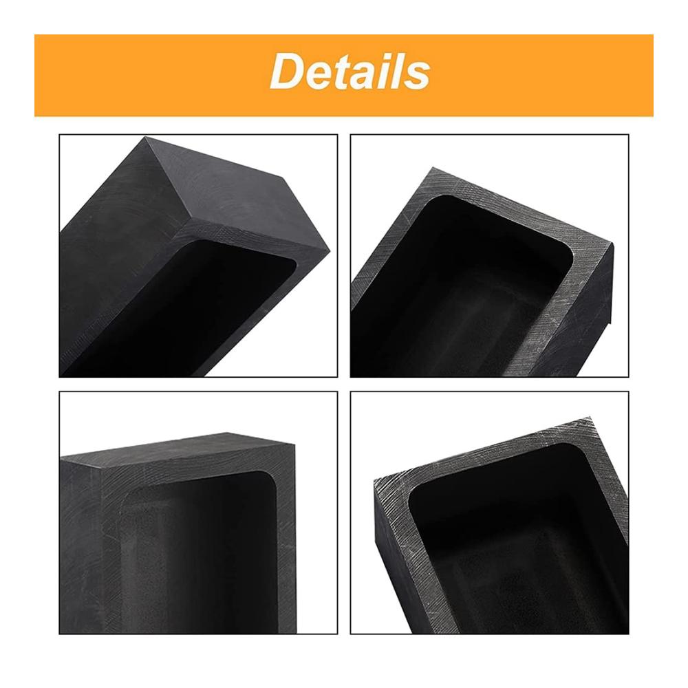 Hochwertige Gussformen & Zubehör Set mit 6 Graphitbarren-Formen ideal zum Schmelzen Gießen und Raffinieren von Gold Silber und anderen Metallen 1 KG Kapazität