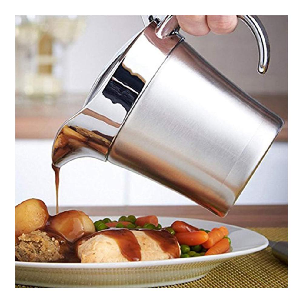 Isolierter Soßenkrug aus Edelstahl - Tragbarer hitzebeständiger Dressingkrug für festliche Anlässe. Leichter Krug für flüssige Gewürze perfekt für Weihnachtsessen mit der Familie. Premium Serviergeschirr für anspruchsvolle Saucen