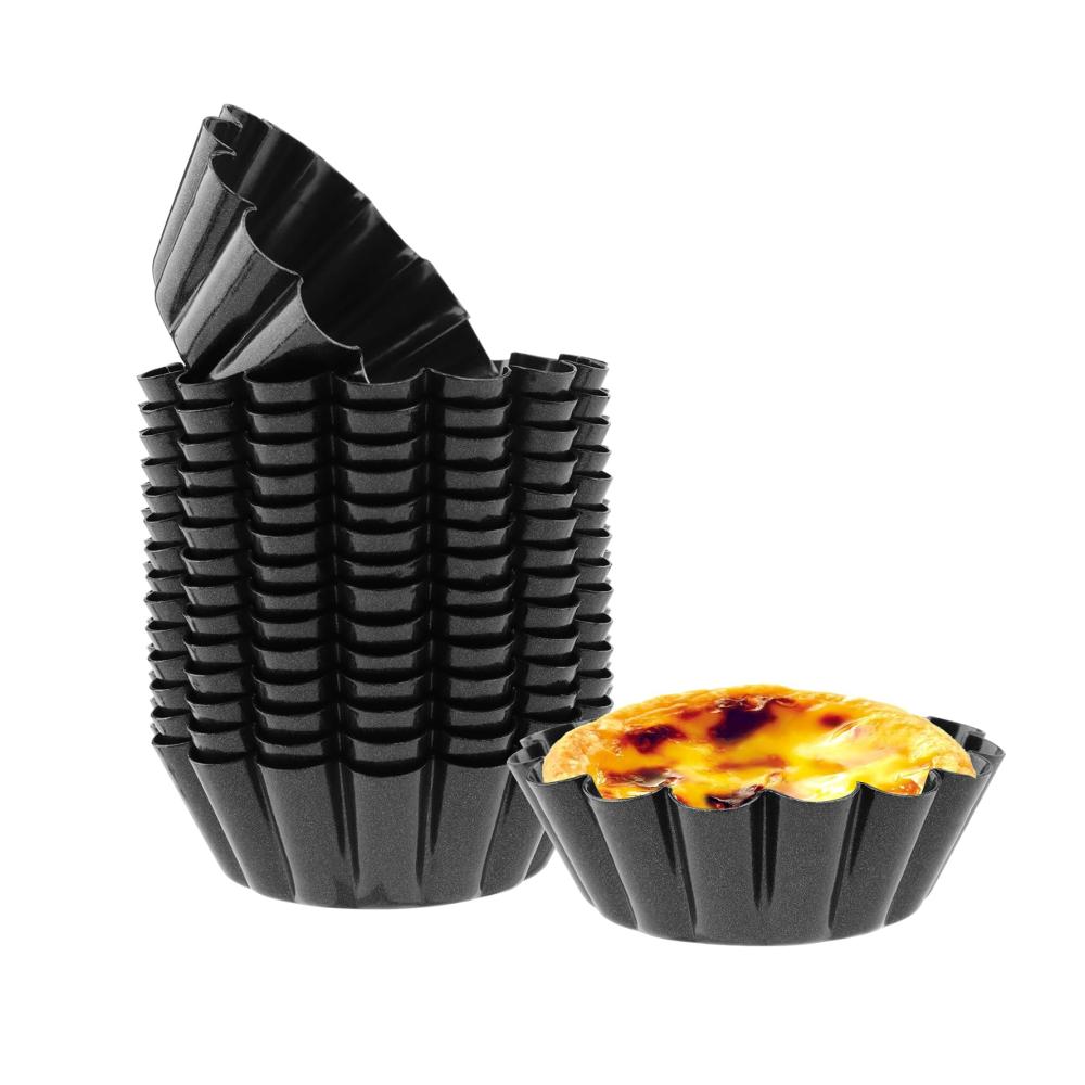 Backen Sie im Stil 16er Set Muffinbackformen für Mini-Kuchen Törtchen Muffins & Quiches. Praktische Ei-Torte-Formen in Schwarz für vielseitiges Backvergnügen. Perfekt für kleine Leckereien