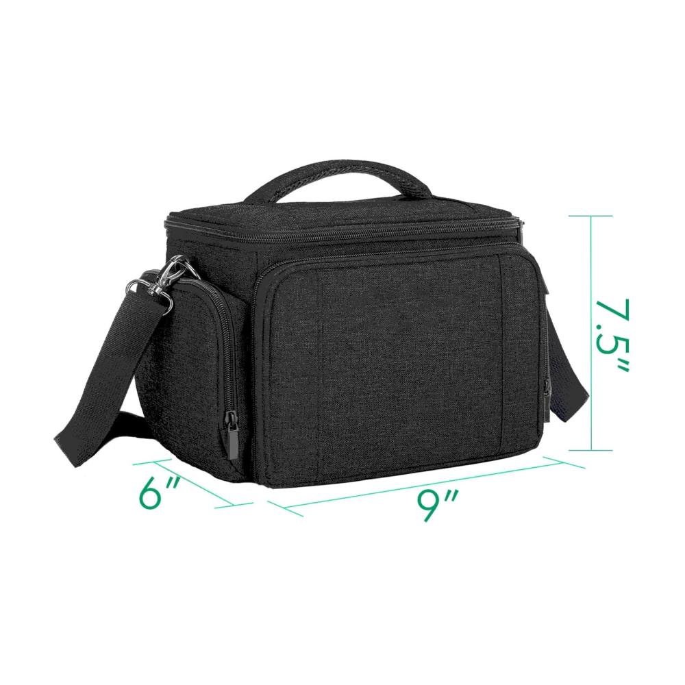 Hochwertige Scrapbooking-Werkzeugtasche Tragbare Cricut-Hülle für Heißluftpresse 9x6x7.5 - Schwarze Polyester-Tragetasche für Cricut