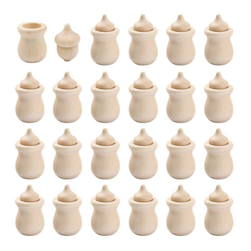 20er Set Holzverzierungen für DIY-Projekte - Eicheln zum Bemalen und Basteln - Handgemachte Spielzeuge für Kinder - Kreative Holzgestaltung für Brücken und mehr